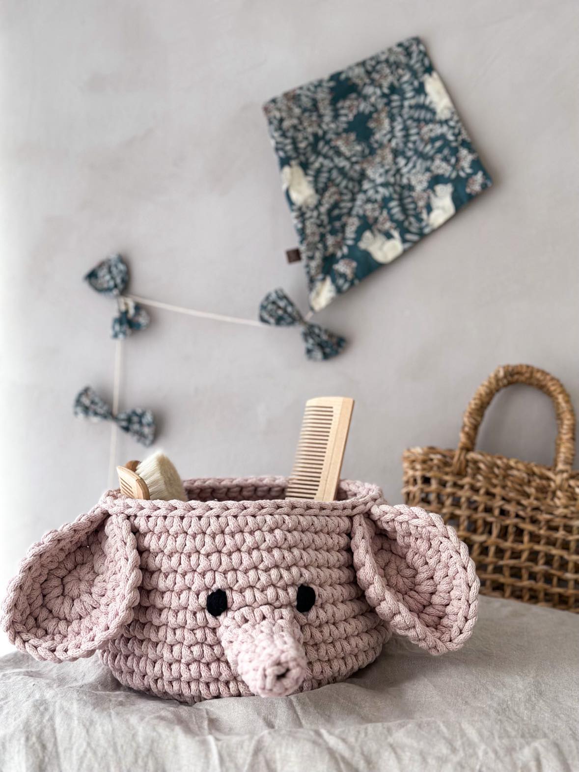 Elephant Basket - Pale Pink