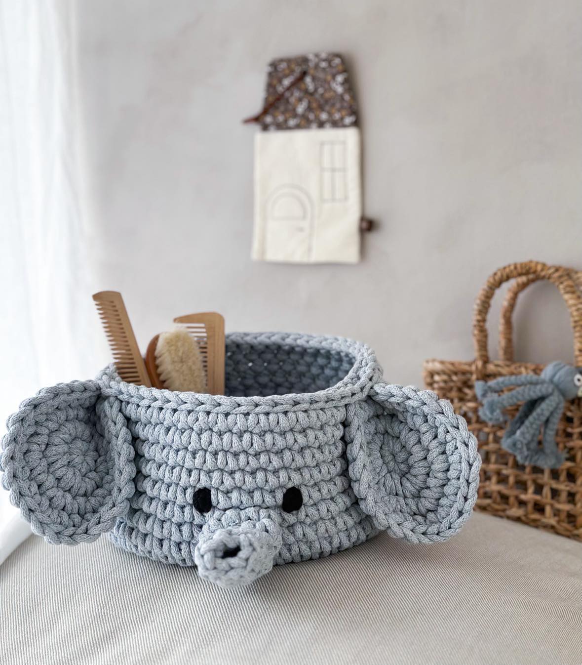 Elephant Basket - Mustard
