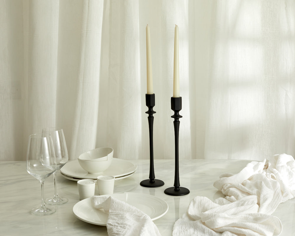 Jenna Black Candle Holders Set