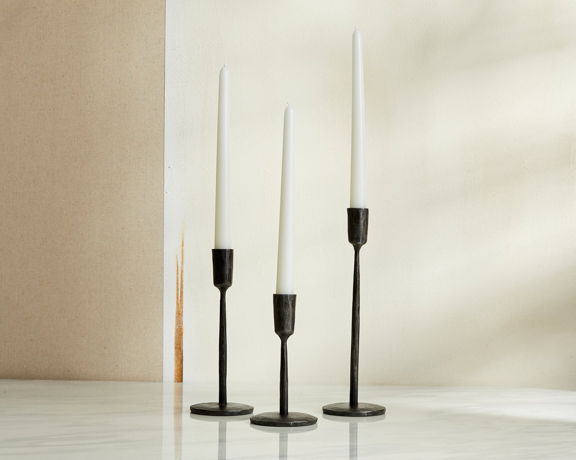 Margo Black Rustic Candle Holder Set