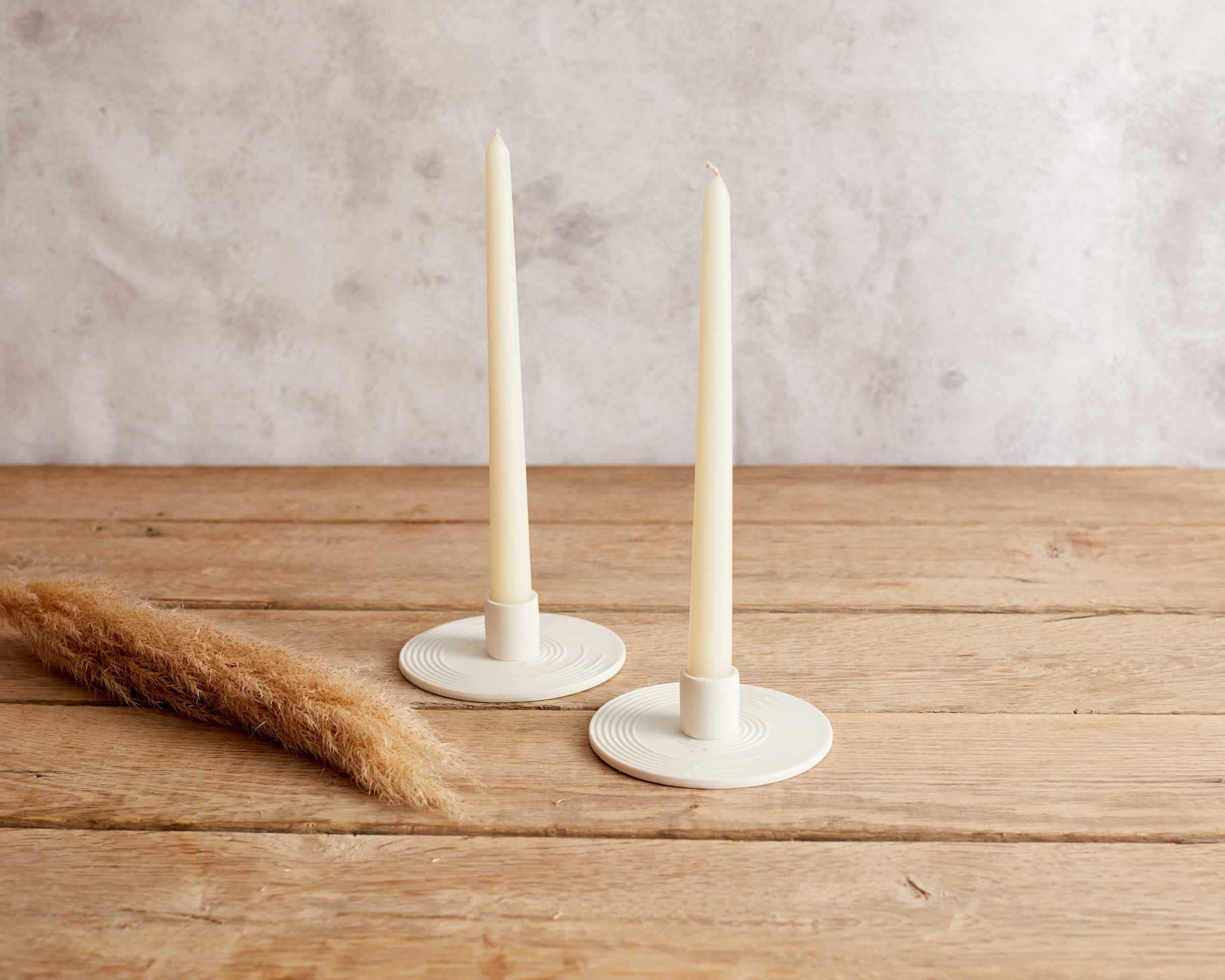 Anna White Ceramic Candle Holder