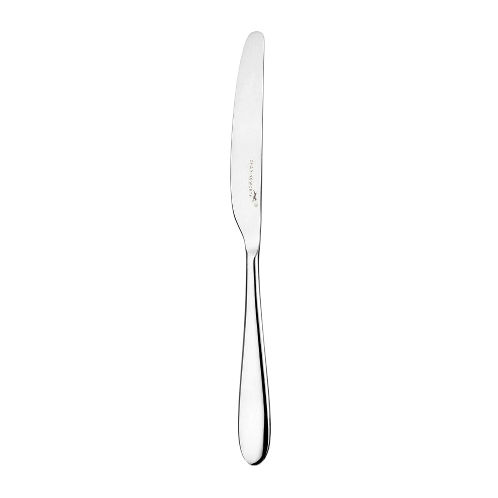Stainless steel knife on a white background