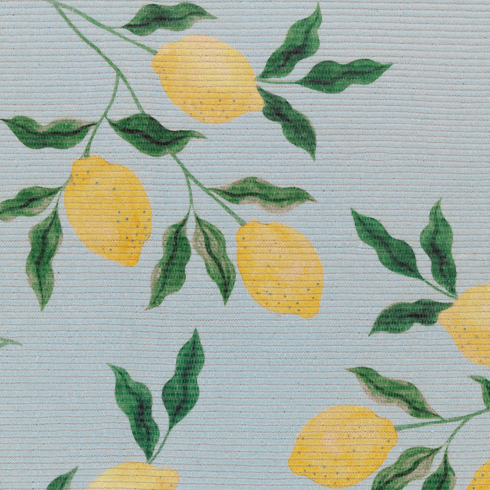 Lemons Printed Indoor/Outdoor Outdoor Rug Blue