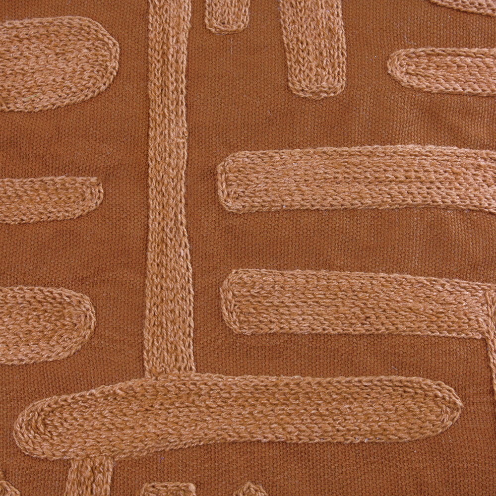Brooke Embroidered Cotton Cushion Copper