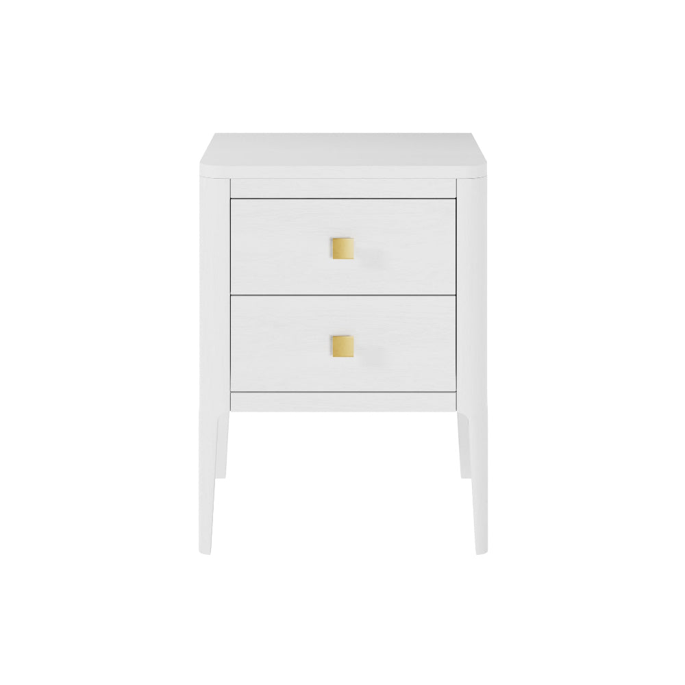 Abby Bedside Table 2 Drawer White