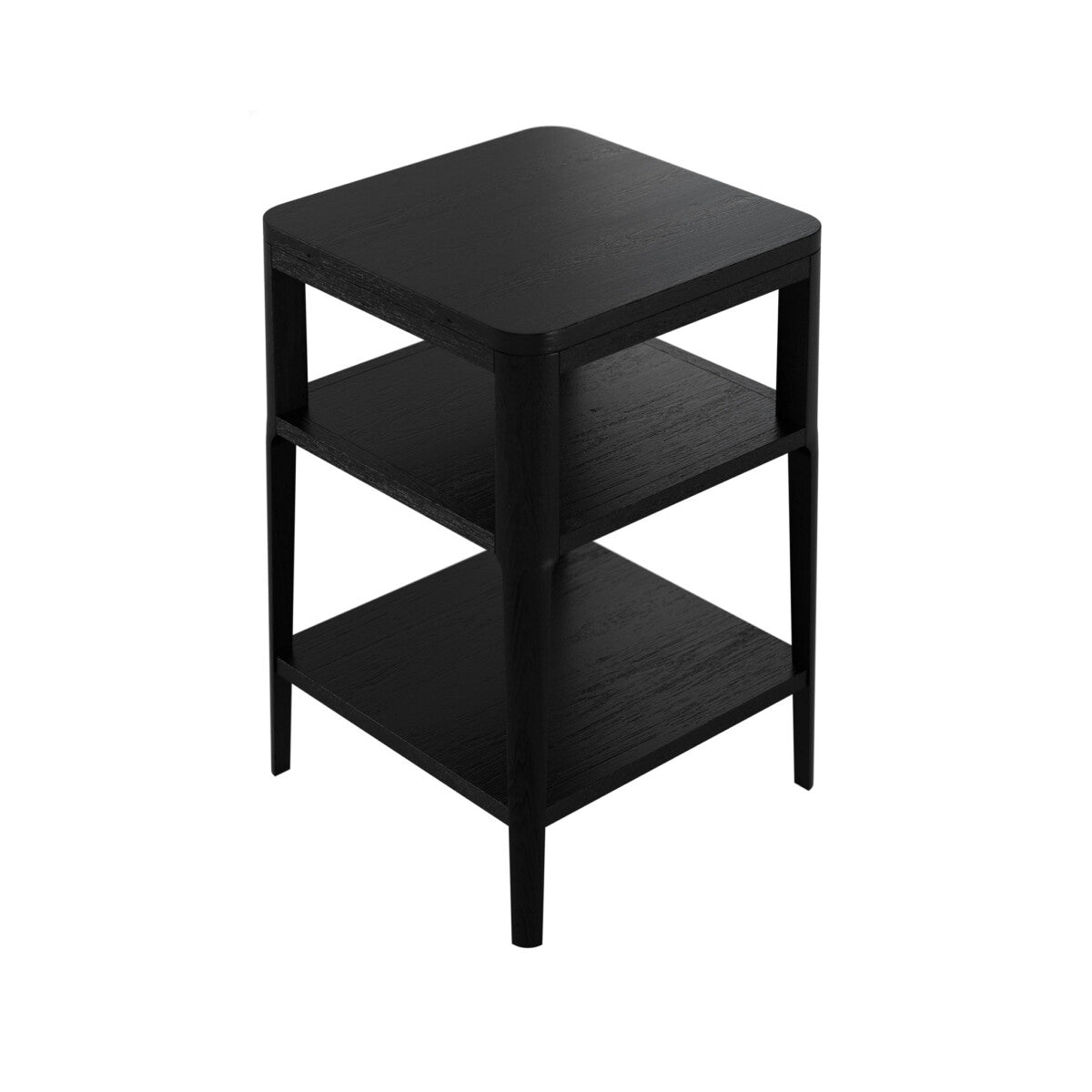 Abby Black End Table with Two Shelves