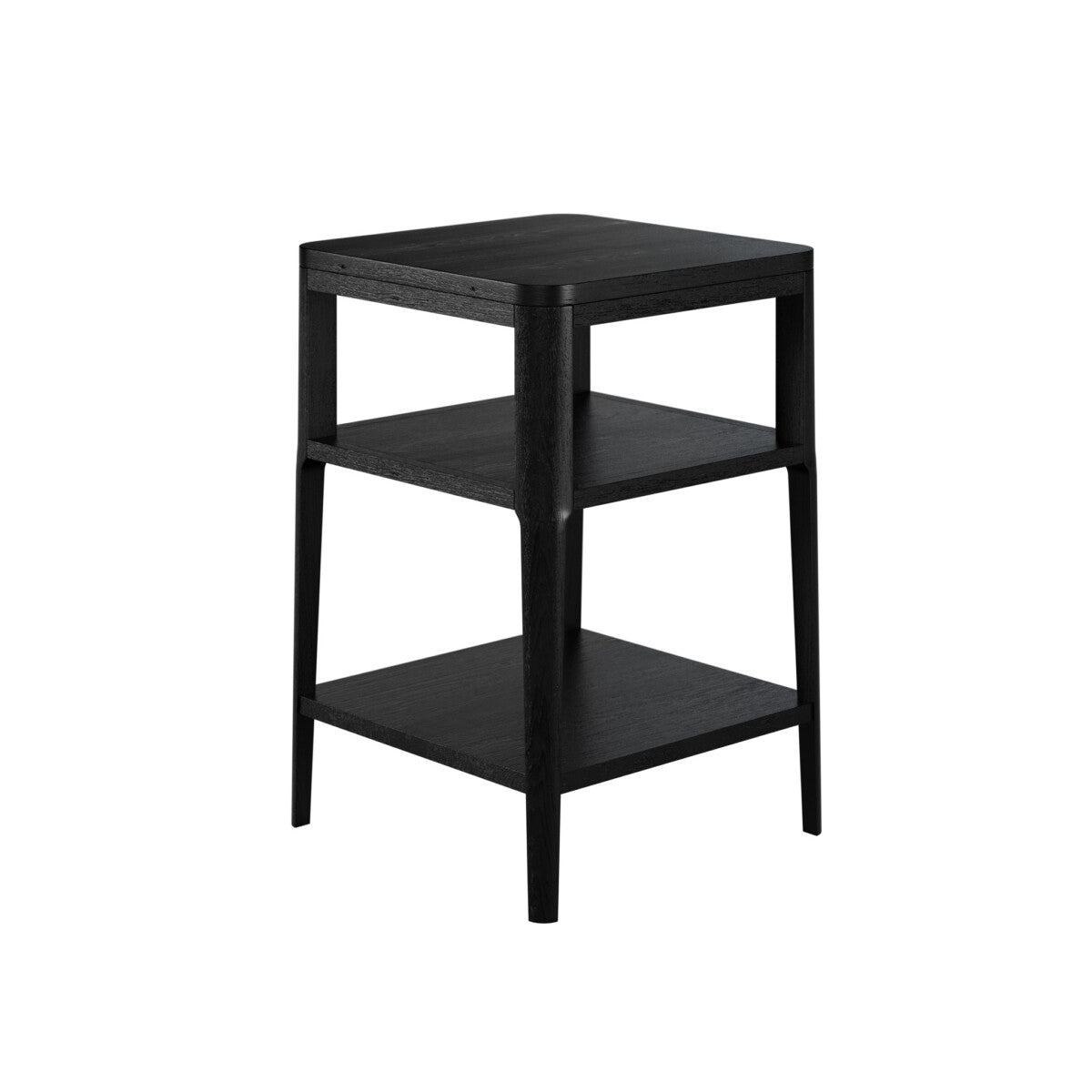 Abby Black End Table with Two Shelves