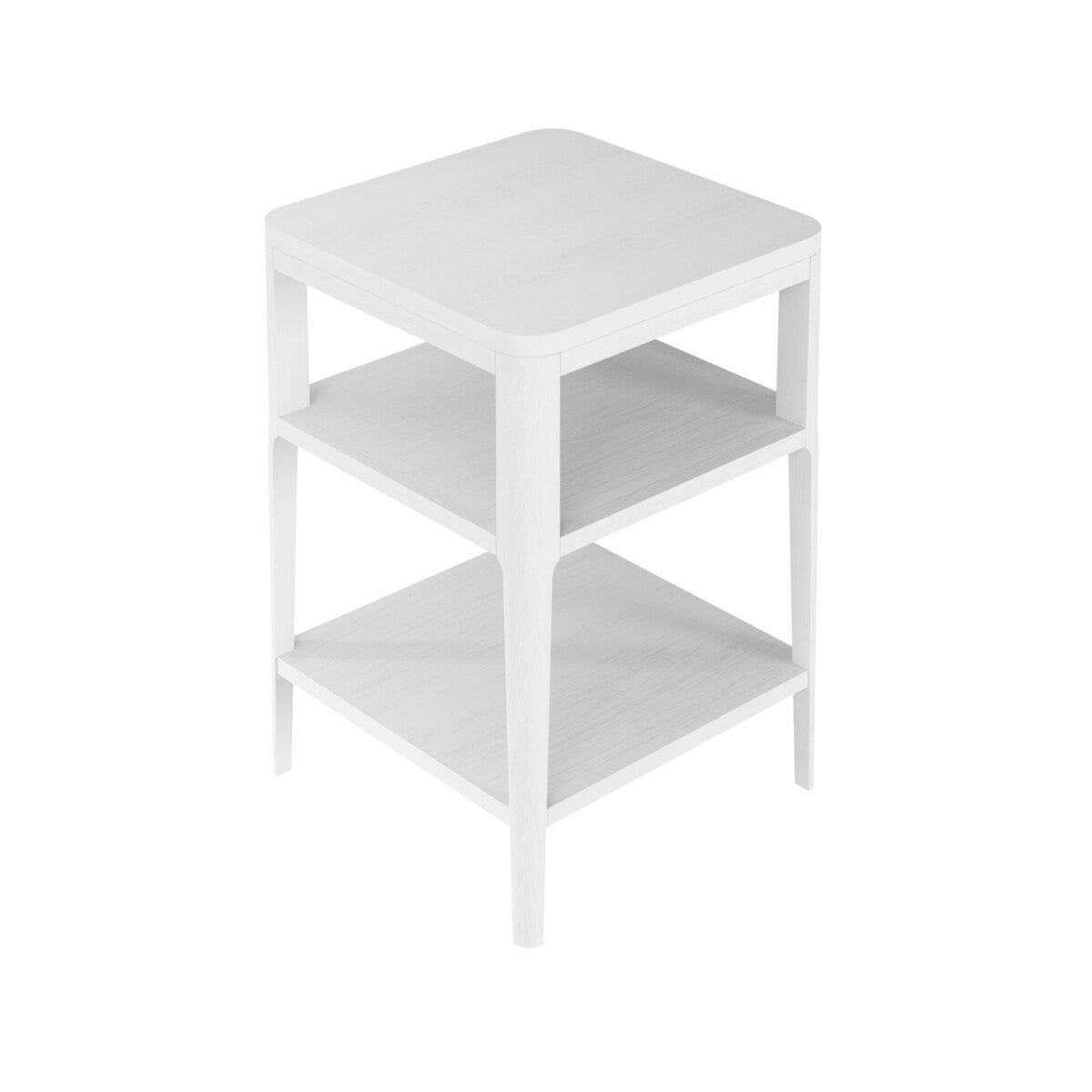 Abby White End Table with Two Shelves