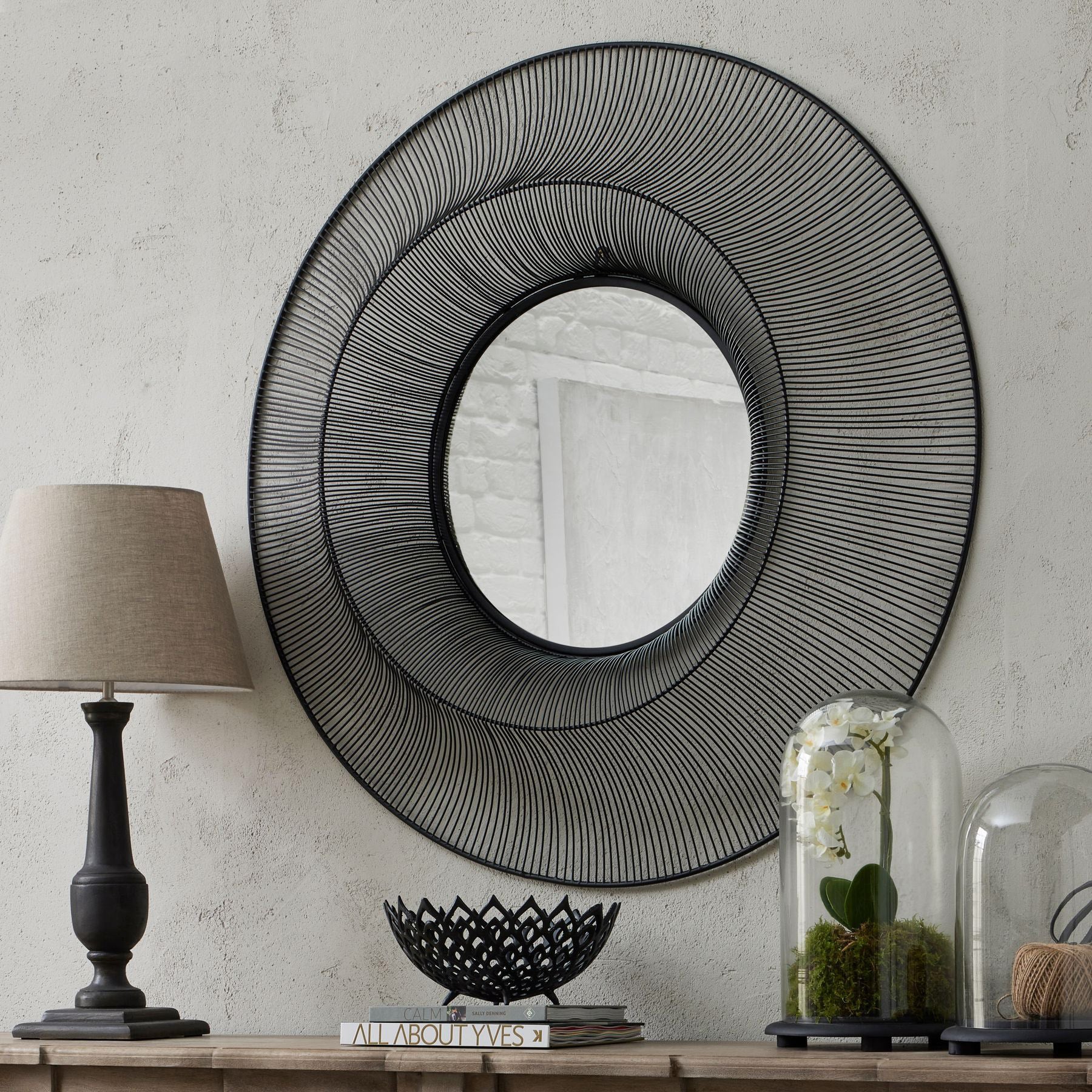 Black Large Wired Mirror