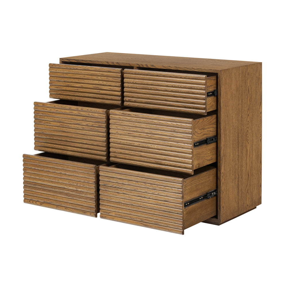 Camden Ribbed Walnut Chest of Drawers
