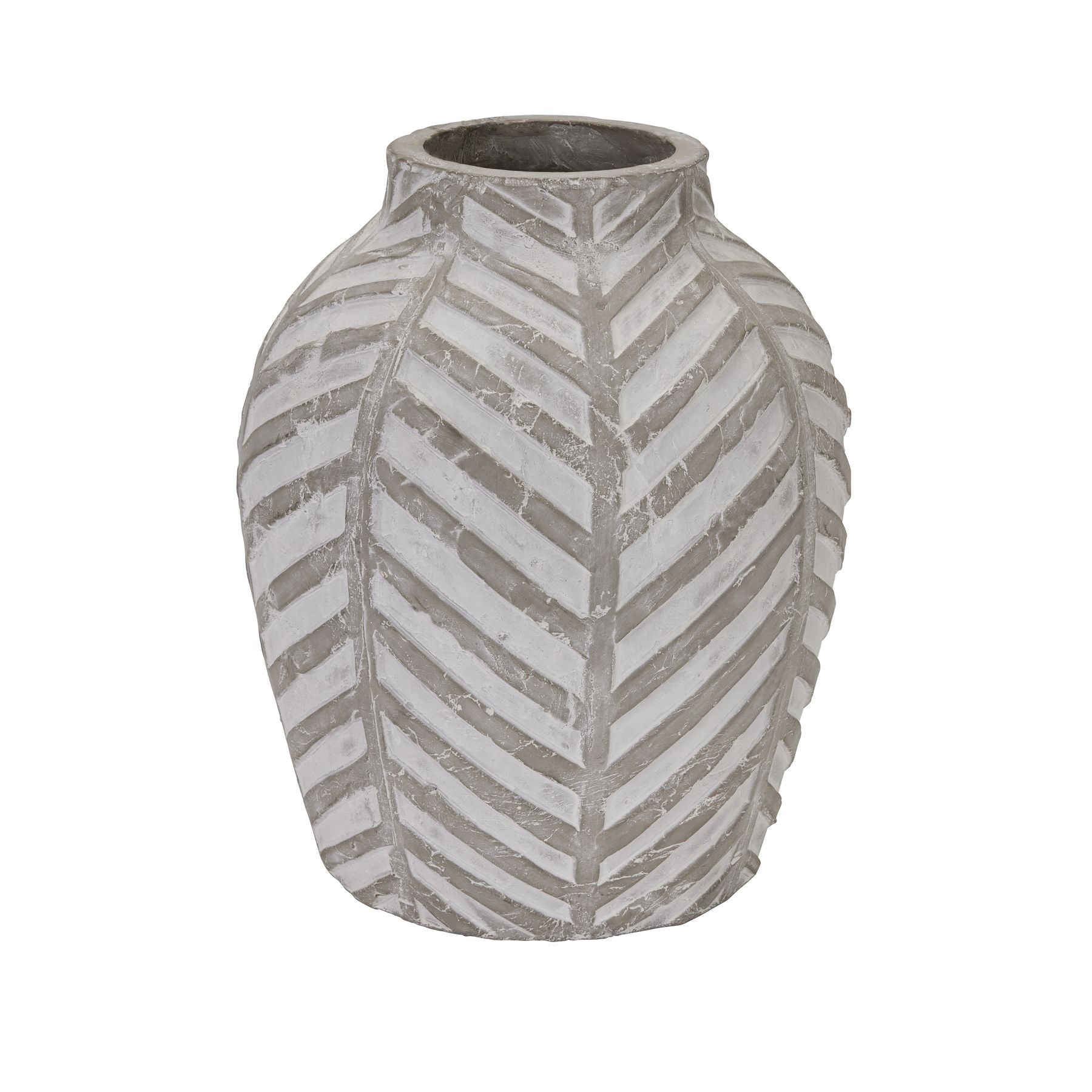 Chevron Stone Vase