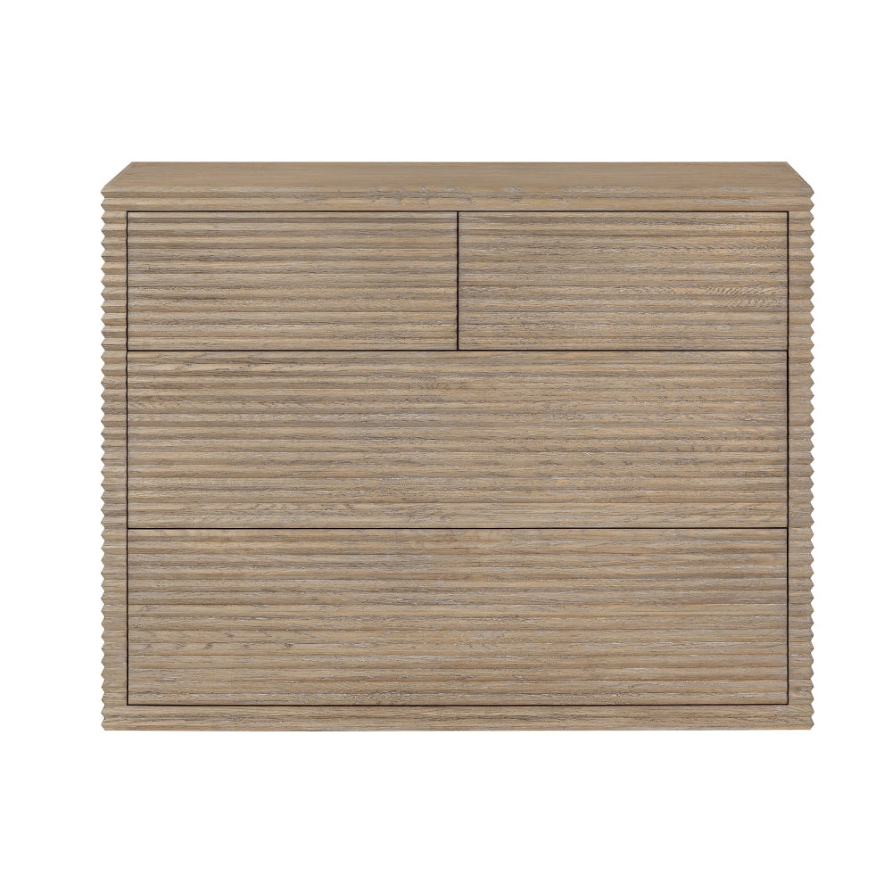 Indie Ribbed Oak Chest of Drawers