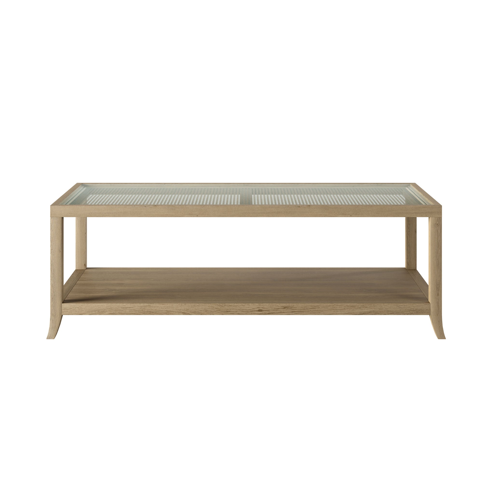 Meadow Oak Coffee Table with Glass Top