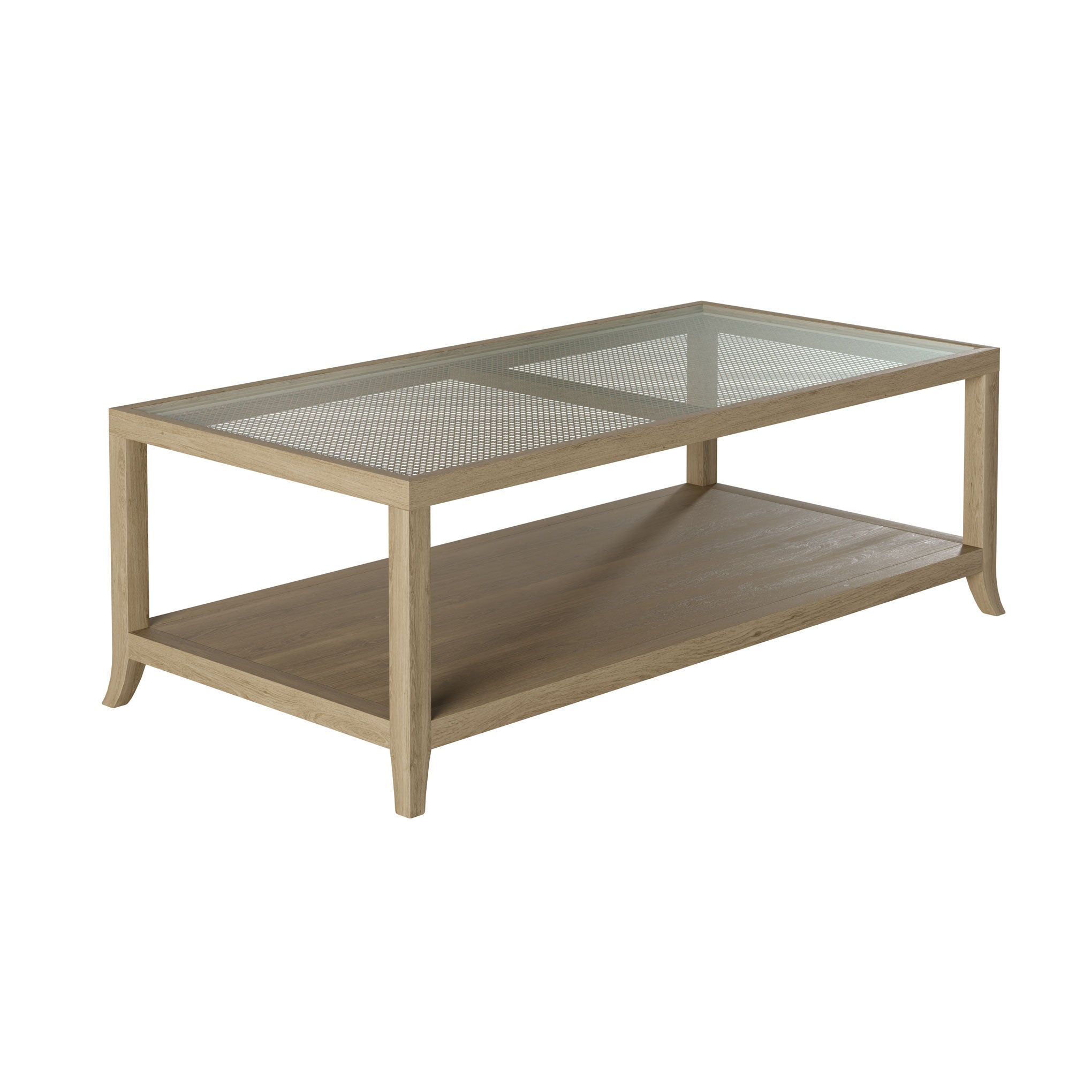 Meadow Oak Coffee Table with Glass Top