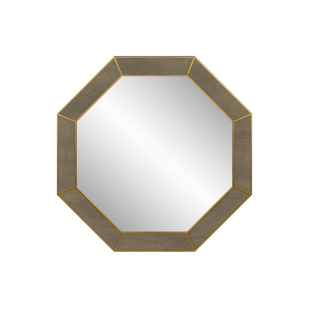 Metro Mirror - Grey Shagreen Octagonal
