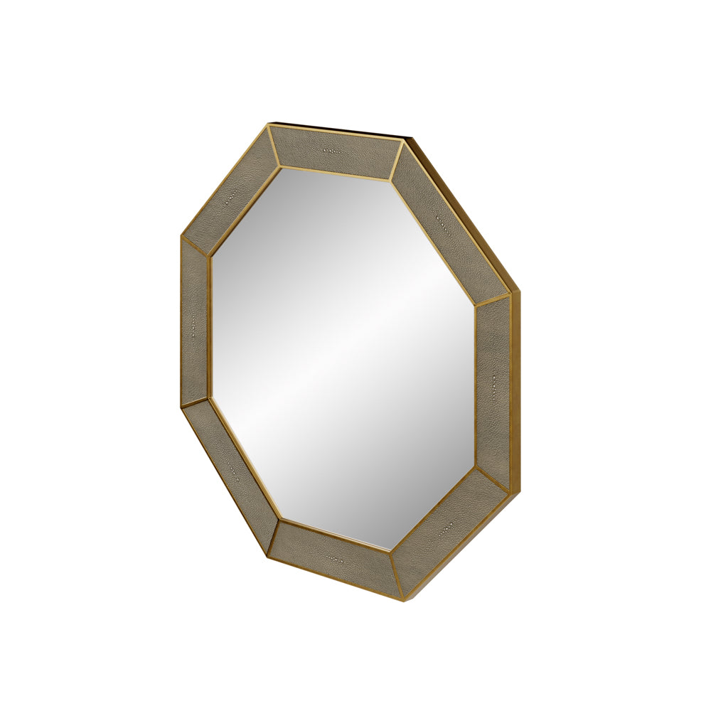 Metro Mirror - Grey Shagreen Octagonal
