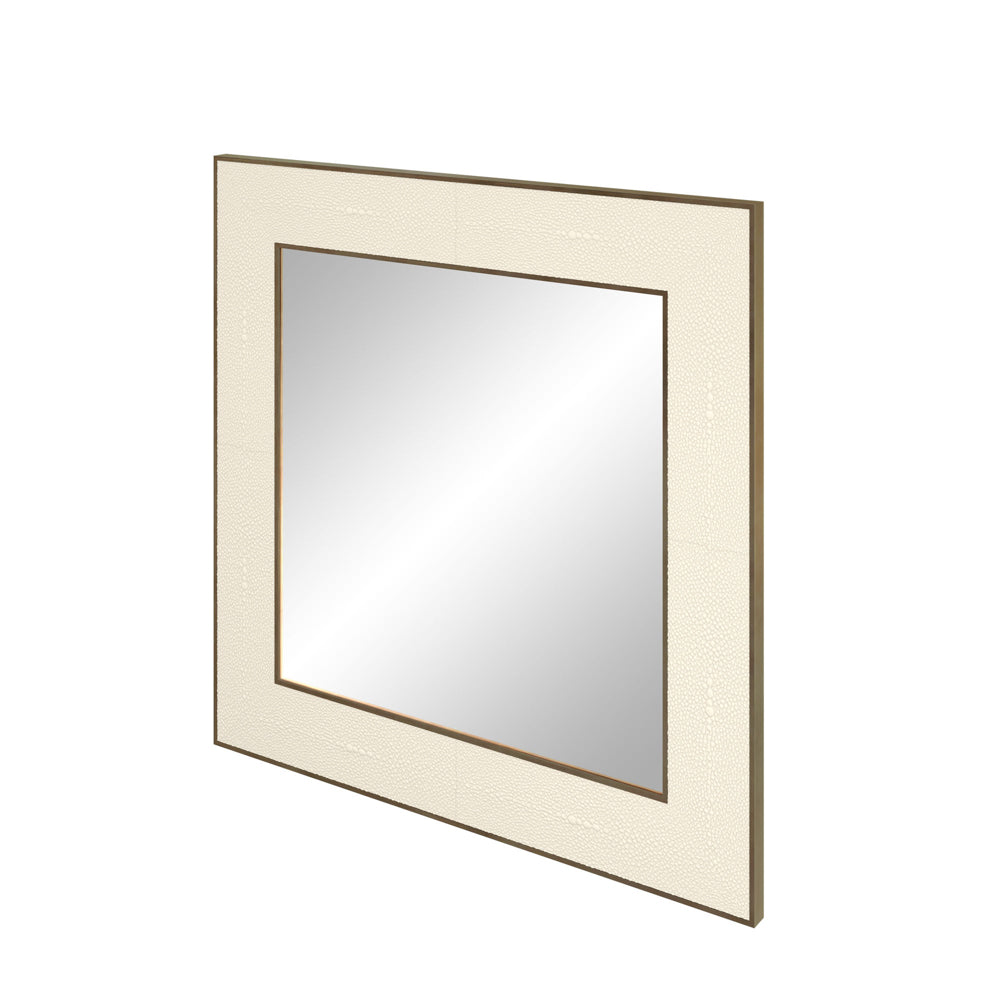 Metro Small Square Mirror - Ivory Shagreen