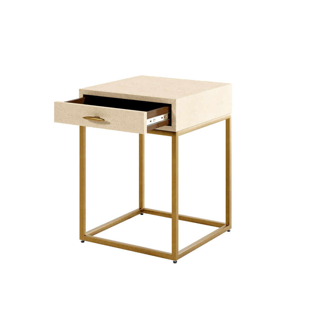 Metro Bedside- Ivory Shagreen