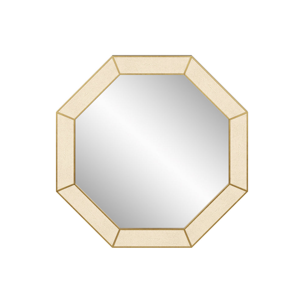 Metro Mirror - Ivory Shagreen Octagonal