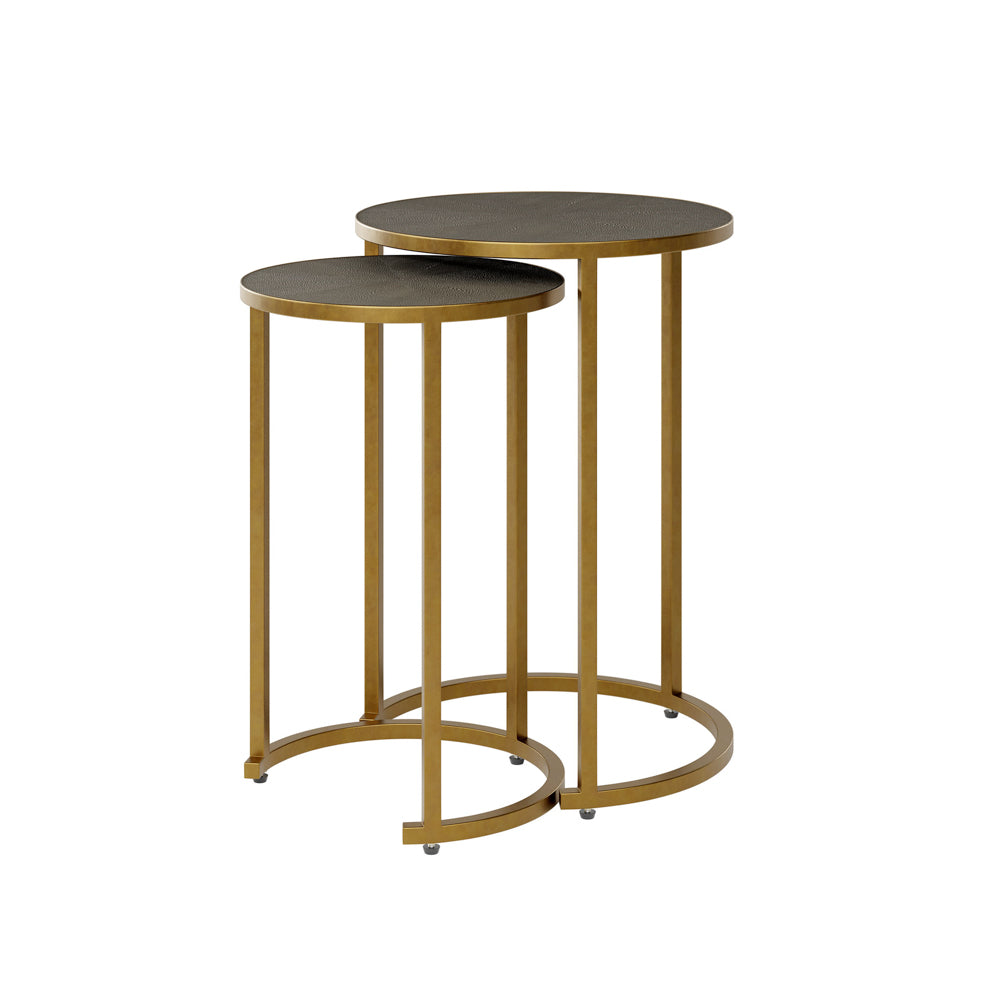 Metro Nest Table - Grey Shagreen- 2 Piece