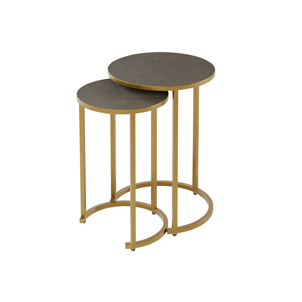Metro Nest Table - Grey Shagreen- 2 Piece