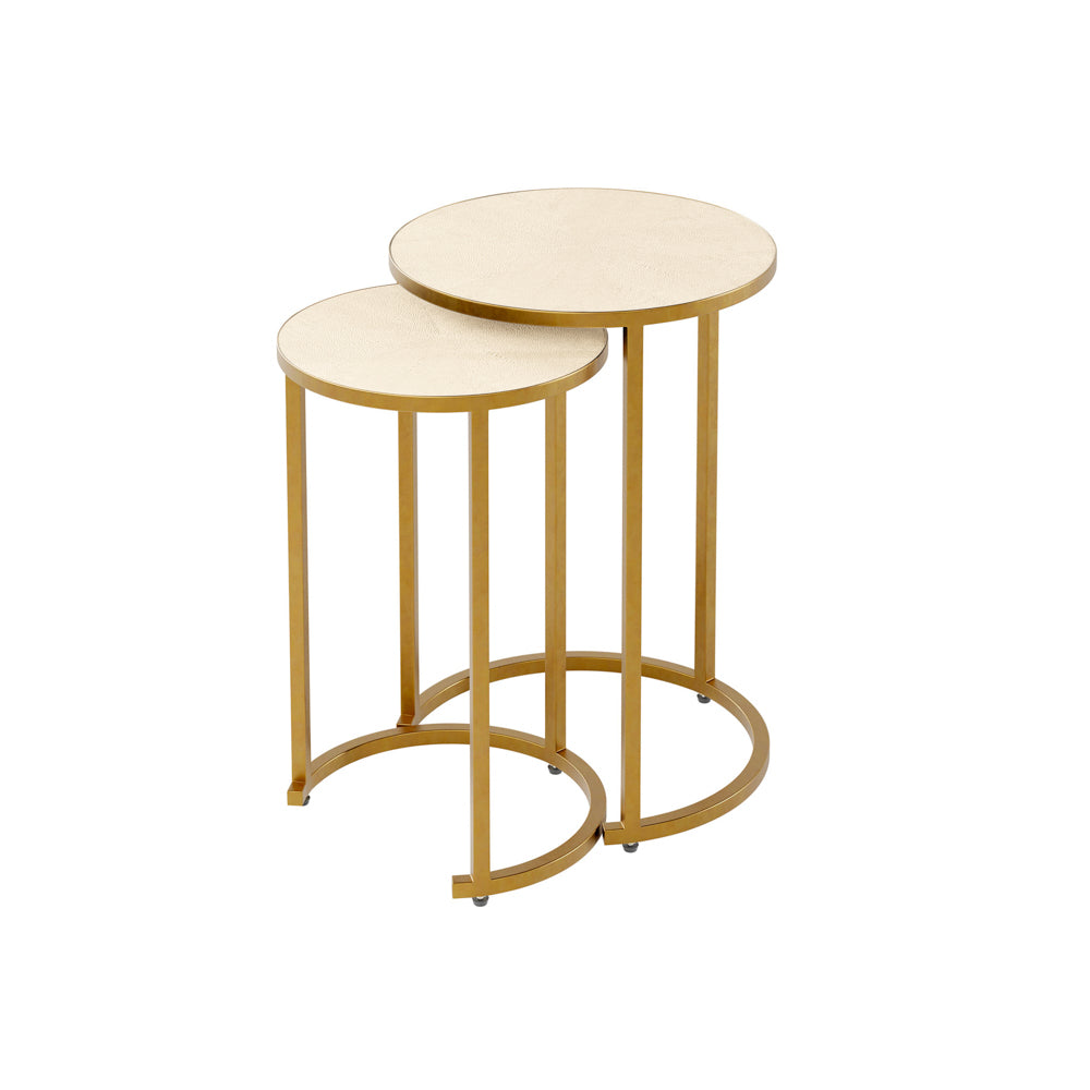 Metro Nest Table - Ivory Shagreen - 2 Piece
