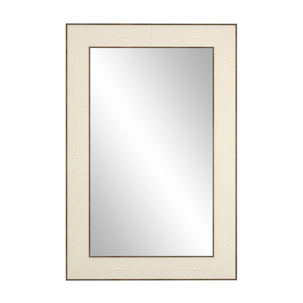 Metro Small Rectangular Mirror- Ivory Shagreen