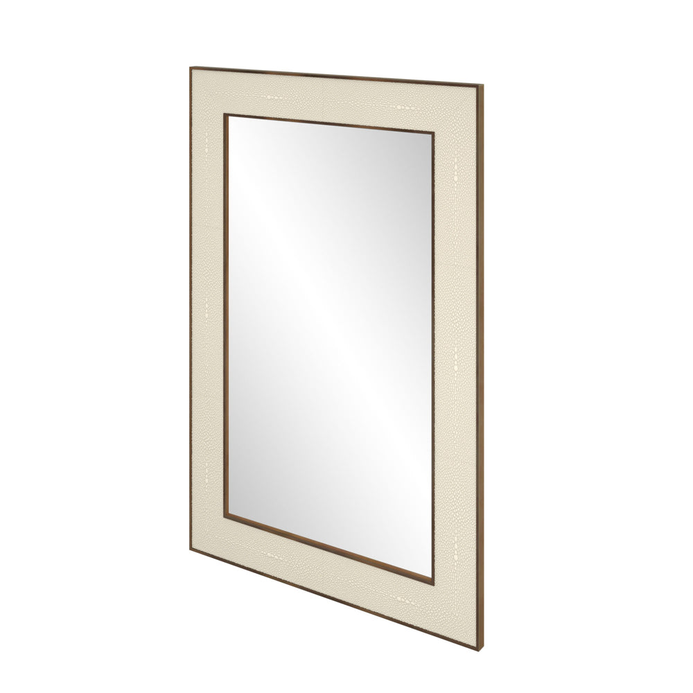 Metro Small Rectangular Mirror- Ivory Shagreen