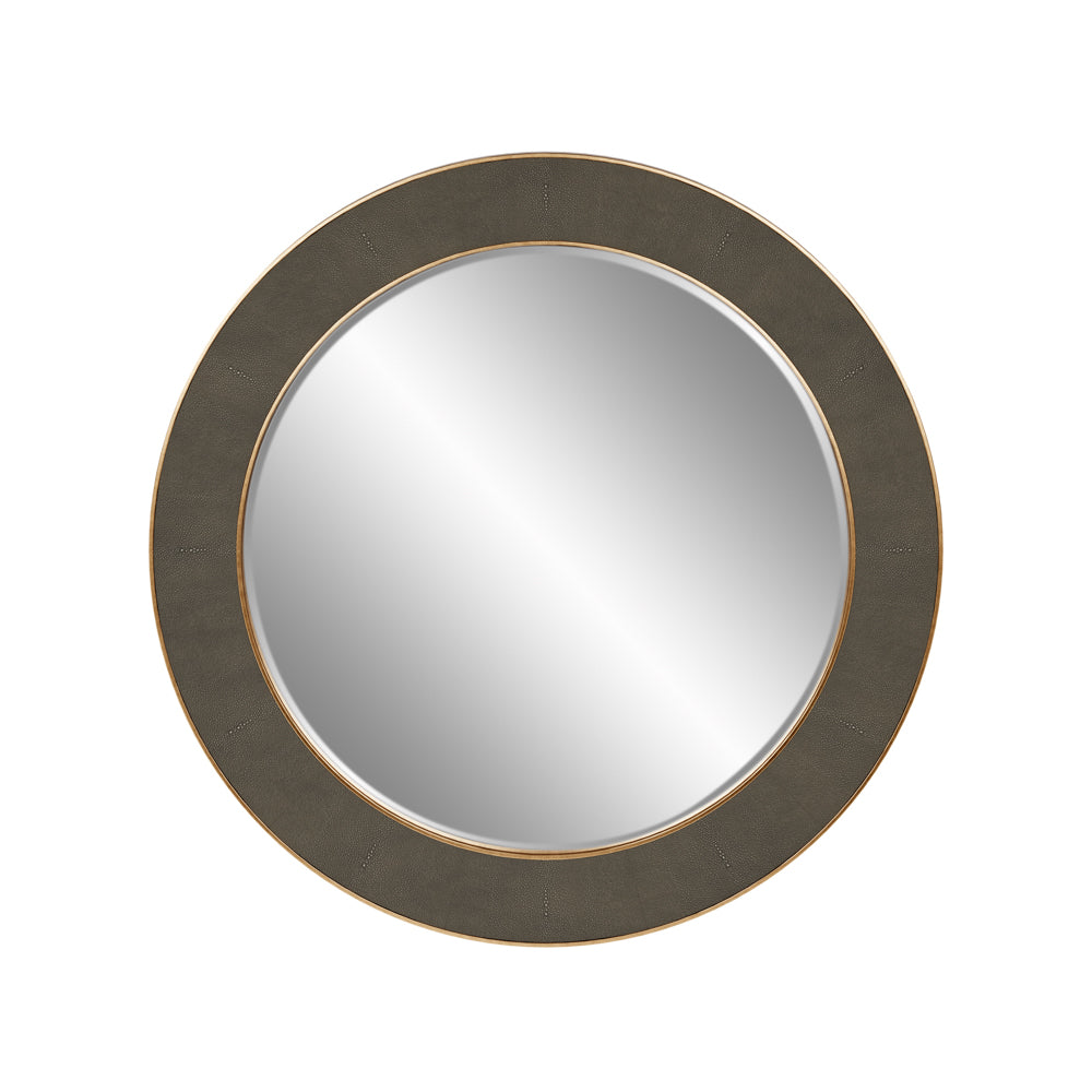 Metro Round Mirror - Grey Shagreen