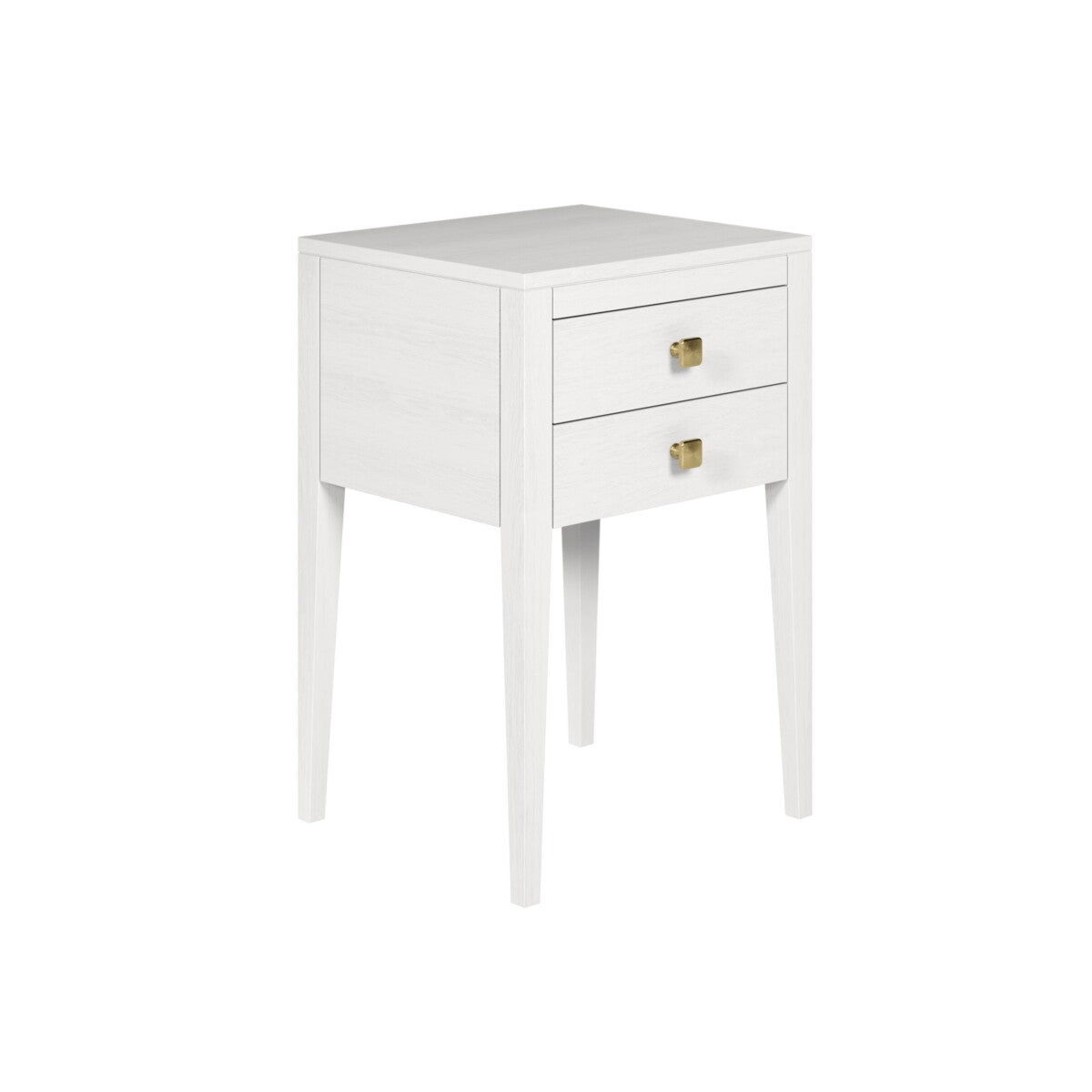 Rochester Two-Drawer White Bedside Table