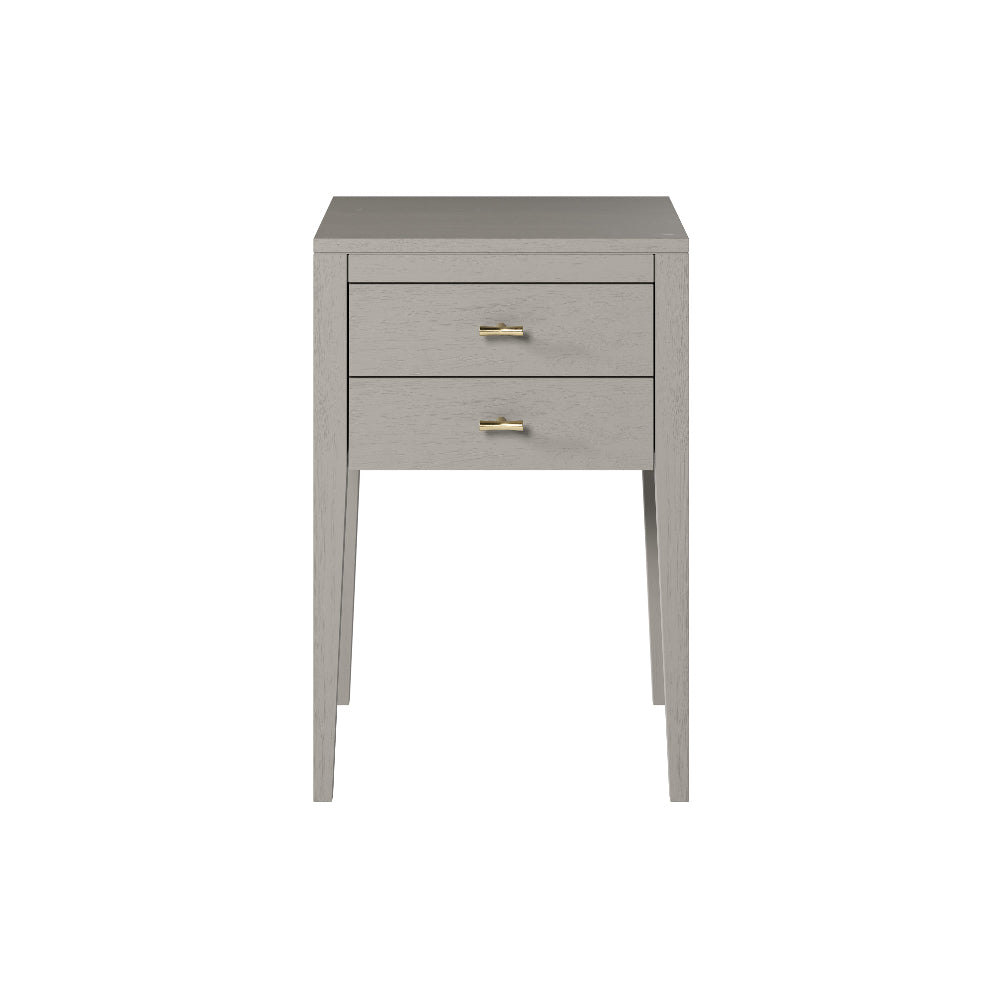 Rosie Two Drawer Bedside Table - Grey
