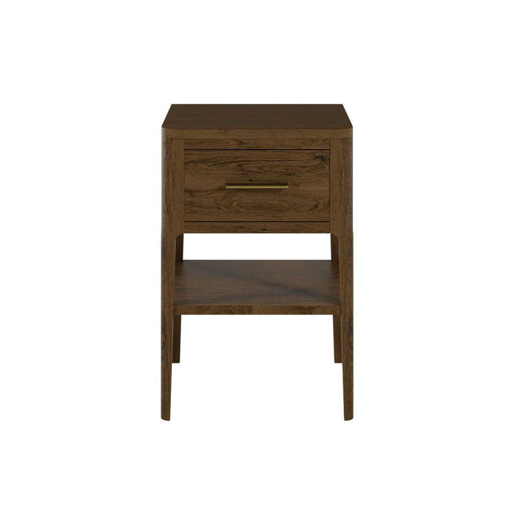 Siena Oak Bedside Table with Shelf