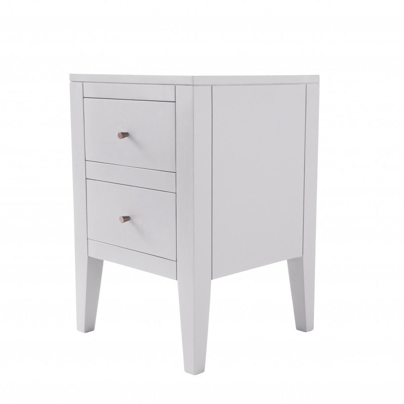 Aston Two-Drawer Bedside Table - White