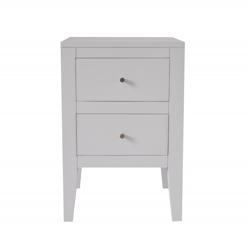 Aston Two-Drawer Bedside Table - White