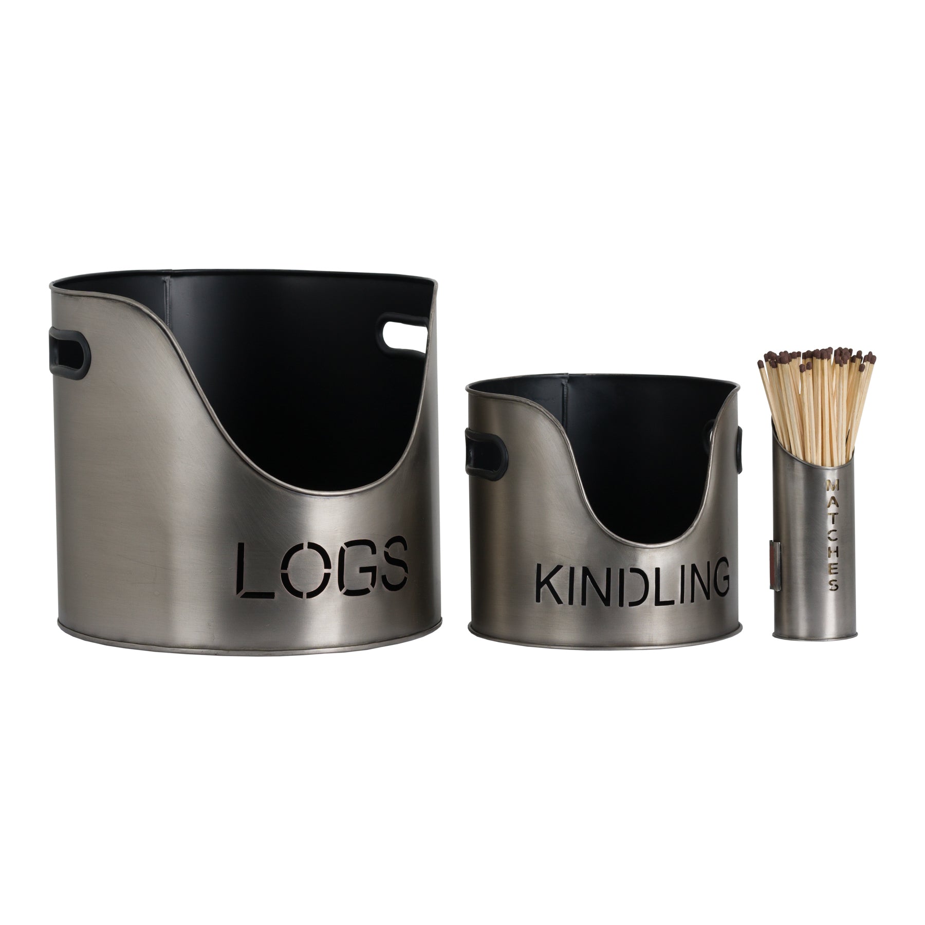 Log, Kindling and Matchstick holder set