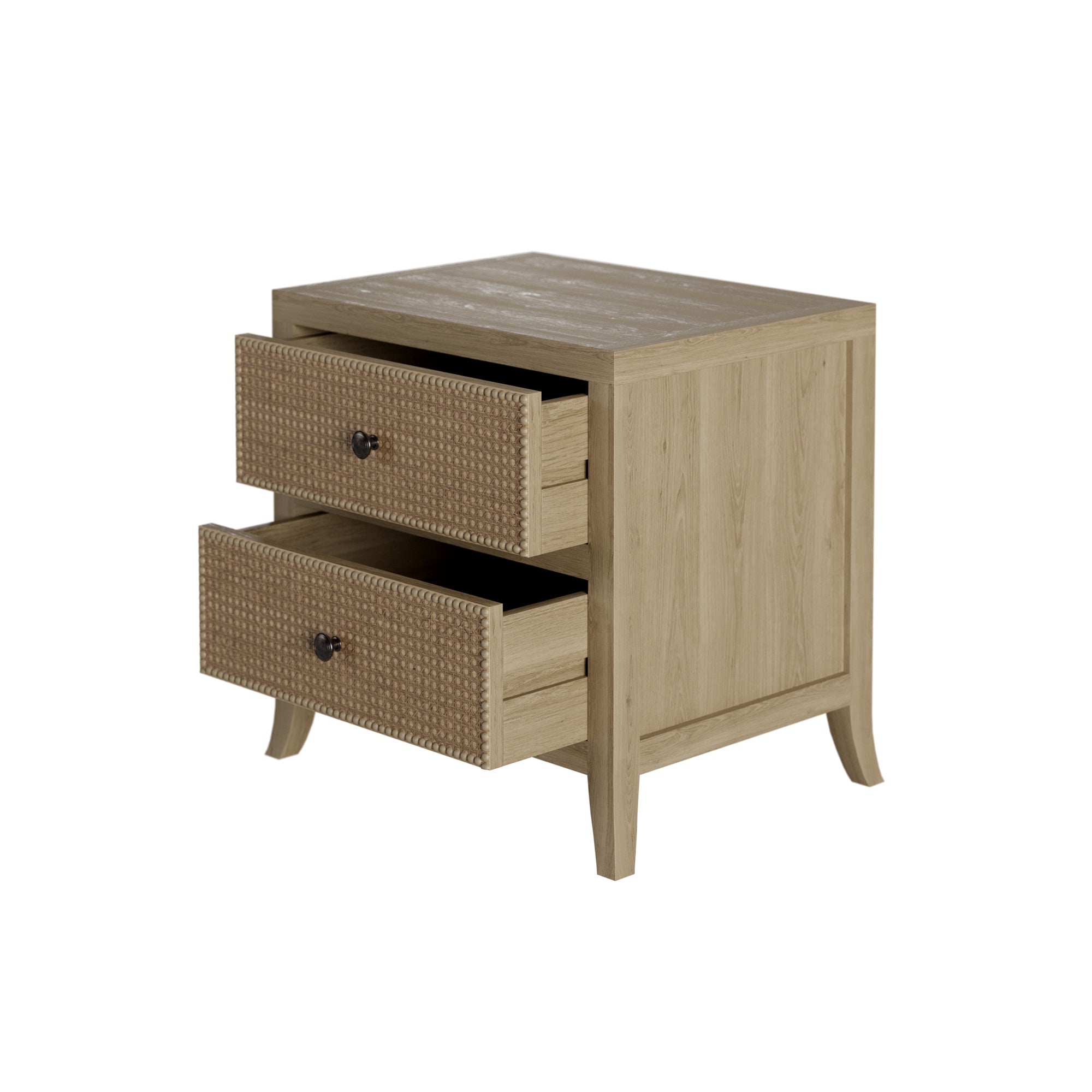 Meadow Oak Two drawer bedside table