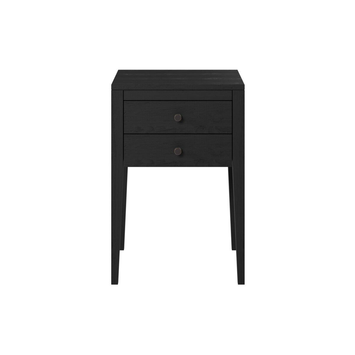 Rosie Two-Drawer Black Bedside Table