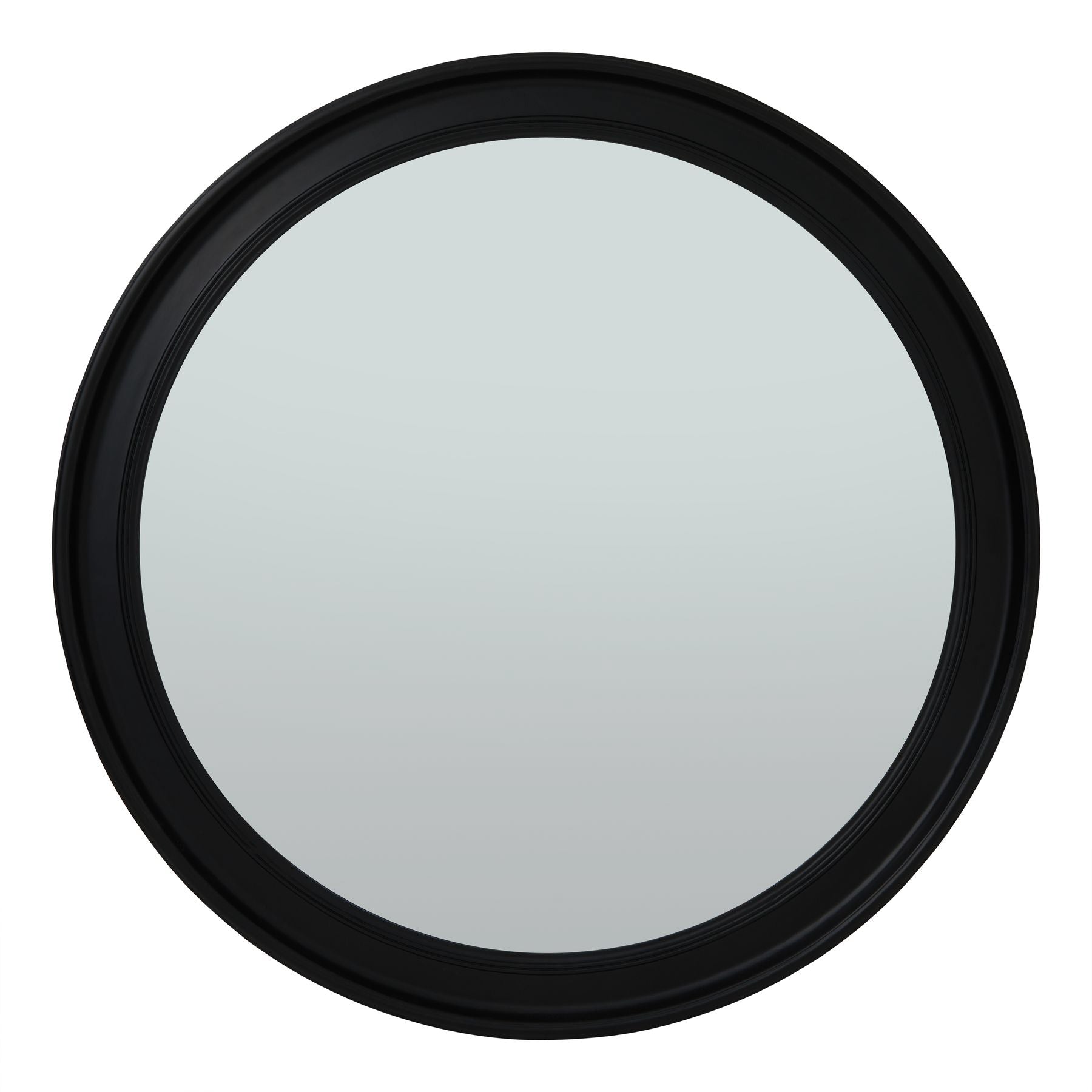 Round Large Framed Mirror- Black