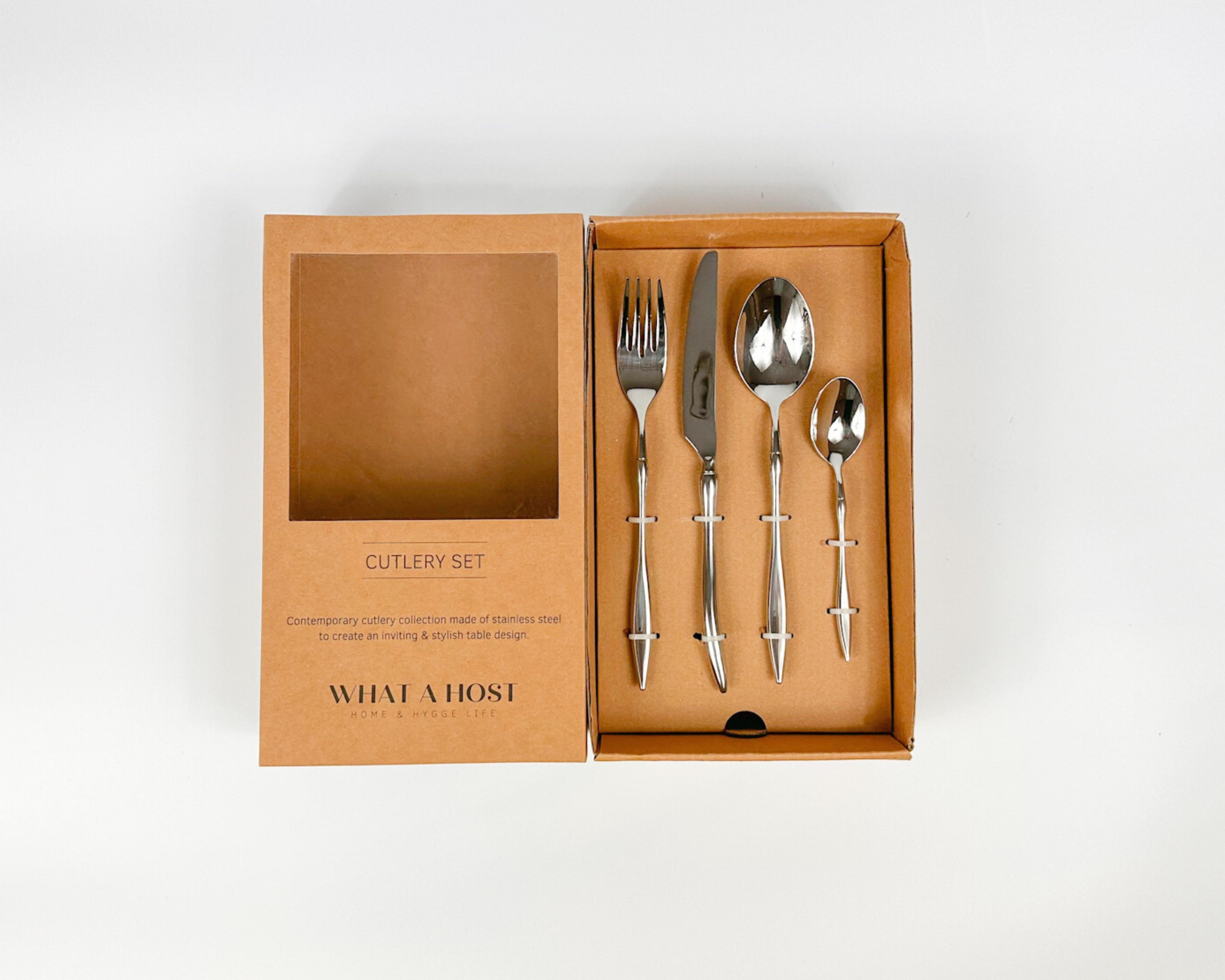Monaco Silver Stainless Steel Cutlery 16 or 24 Piece Sets
