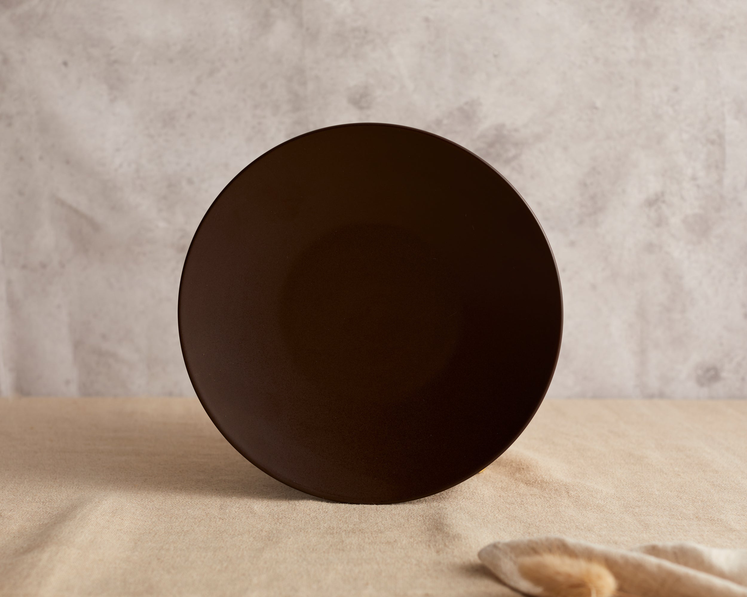 Round Ceramic Brown Round Starter Plate