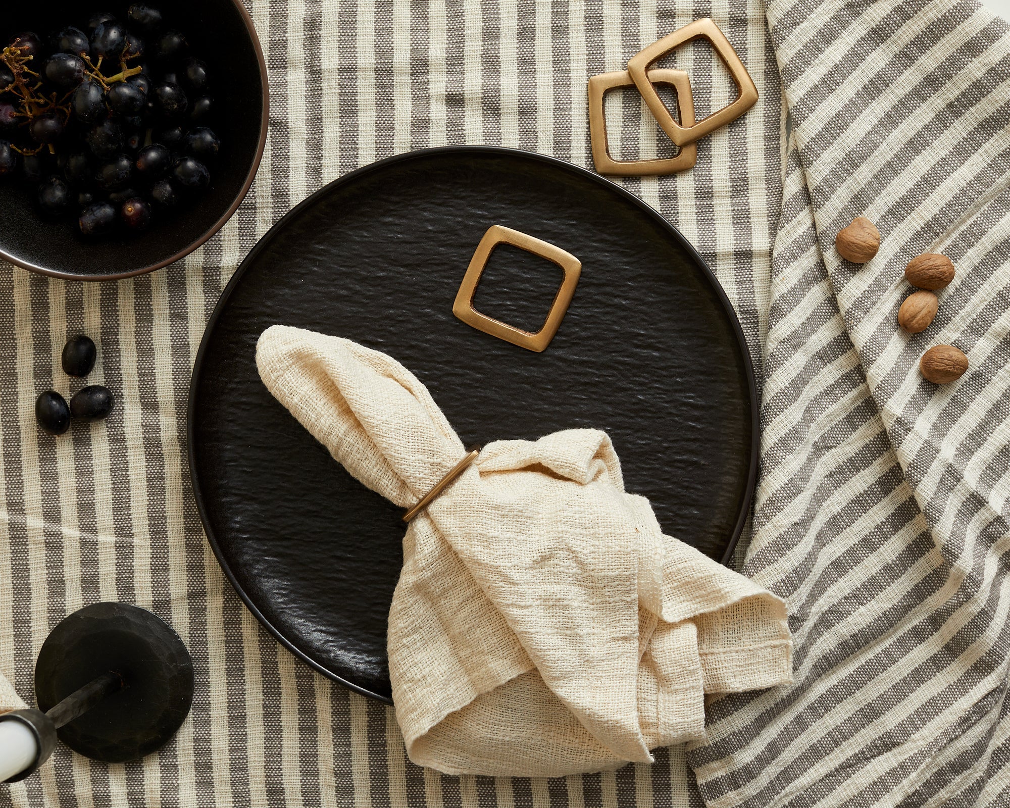 Elara Brass Napkin Rings Set of 4