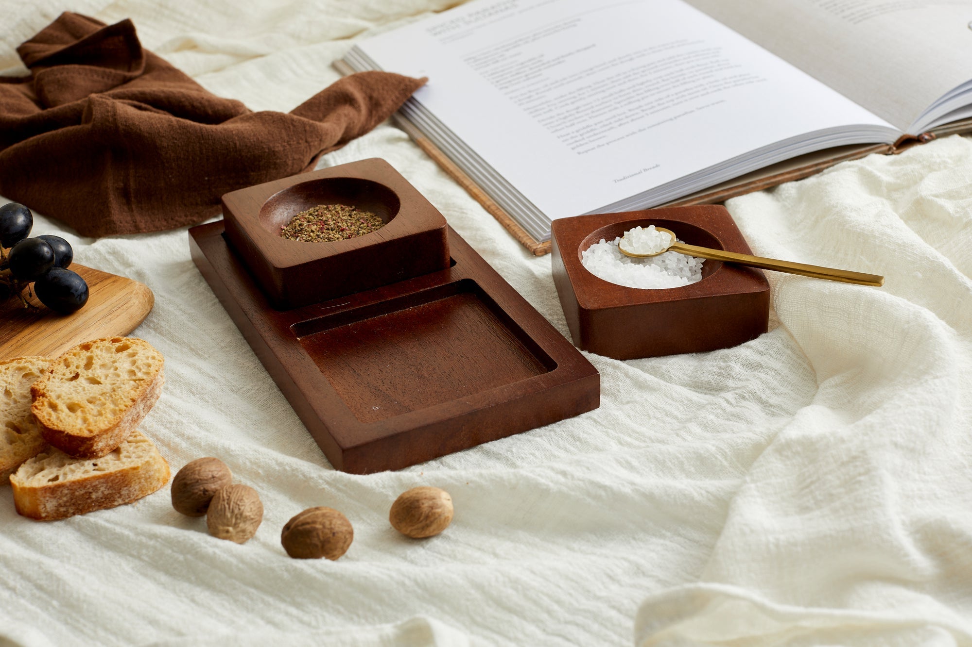 Bergen Salt and Pepper Wood Pinch Pots