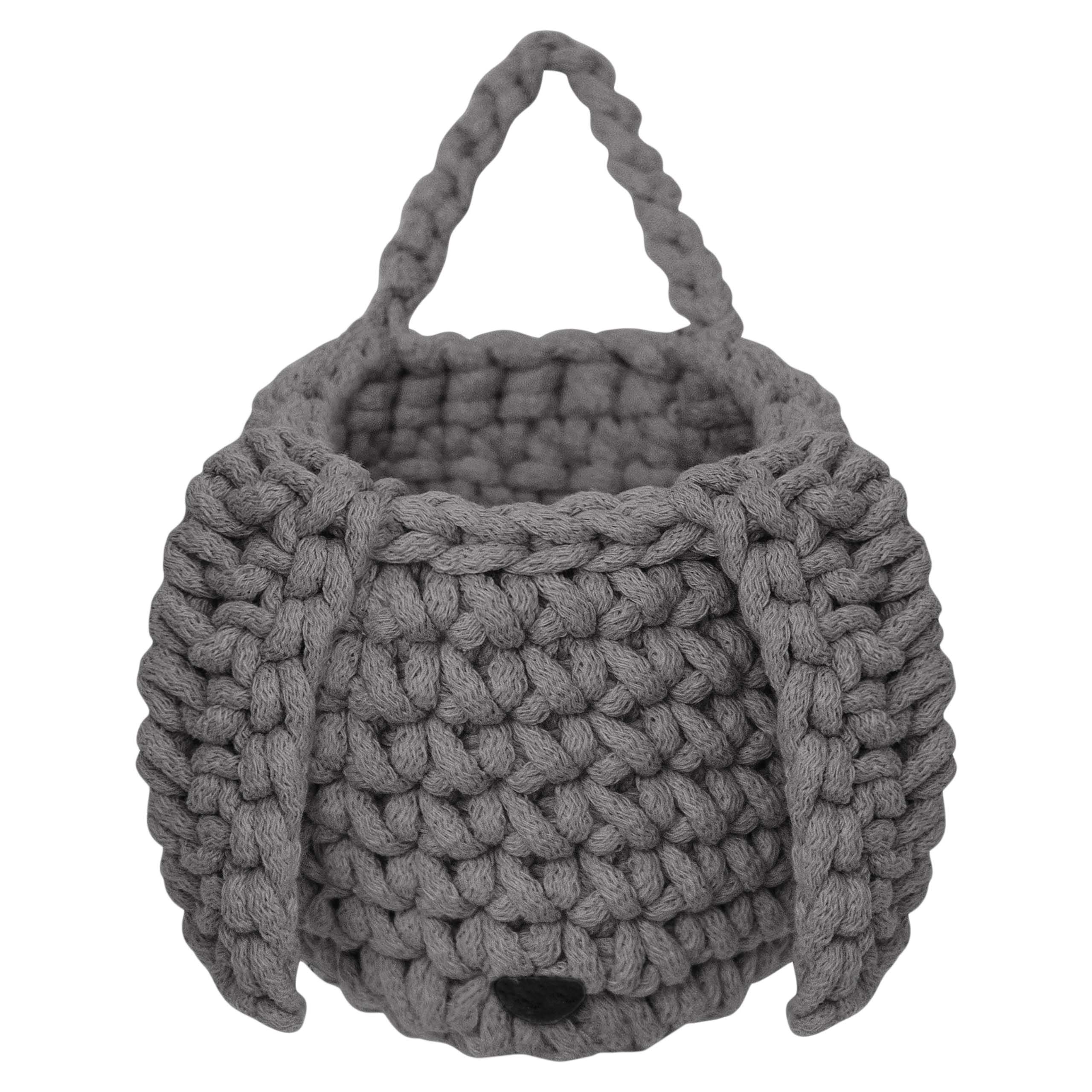 Crochet Bunny Basket - Grey