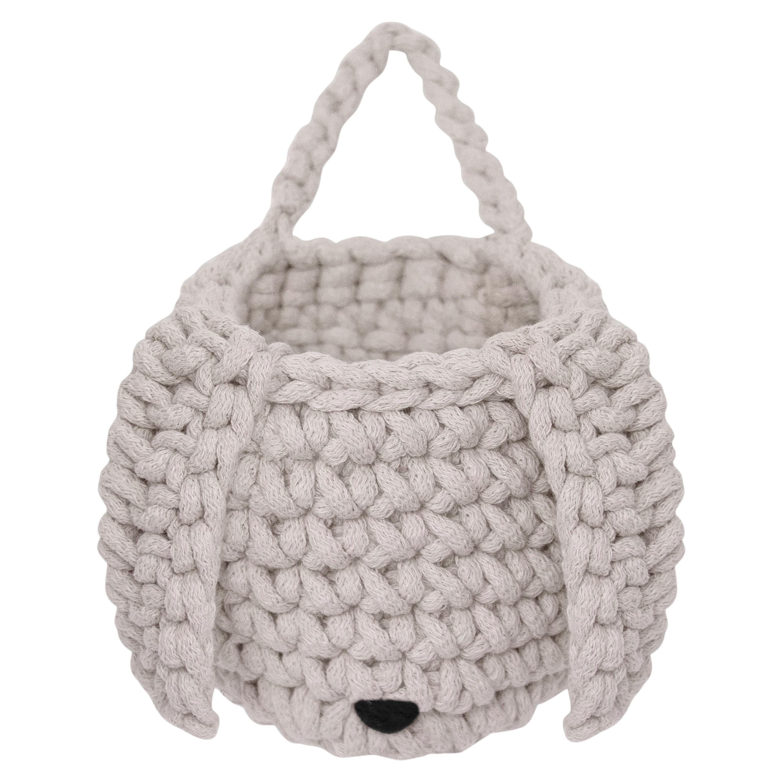 Crochet Bunny Basket - Oatmeal