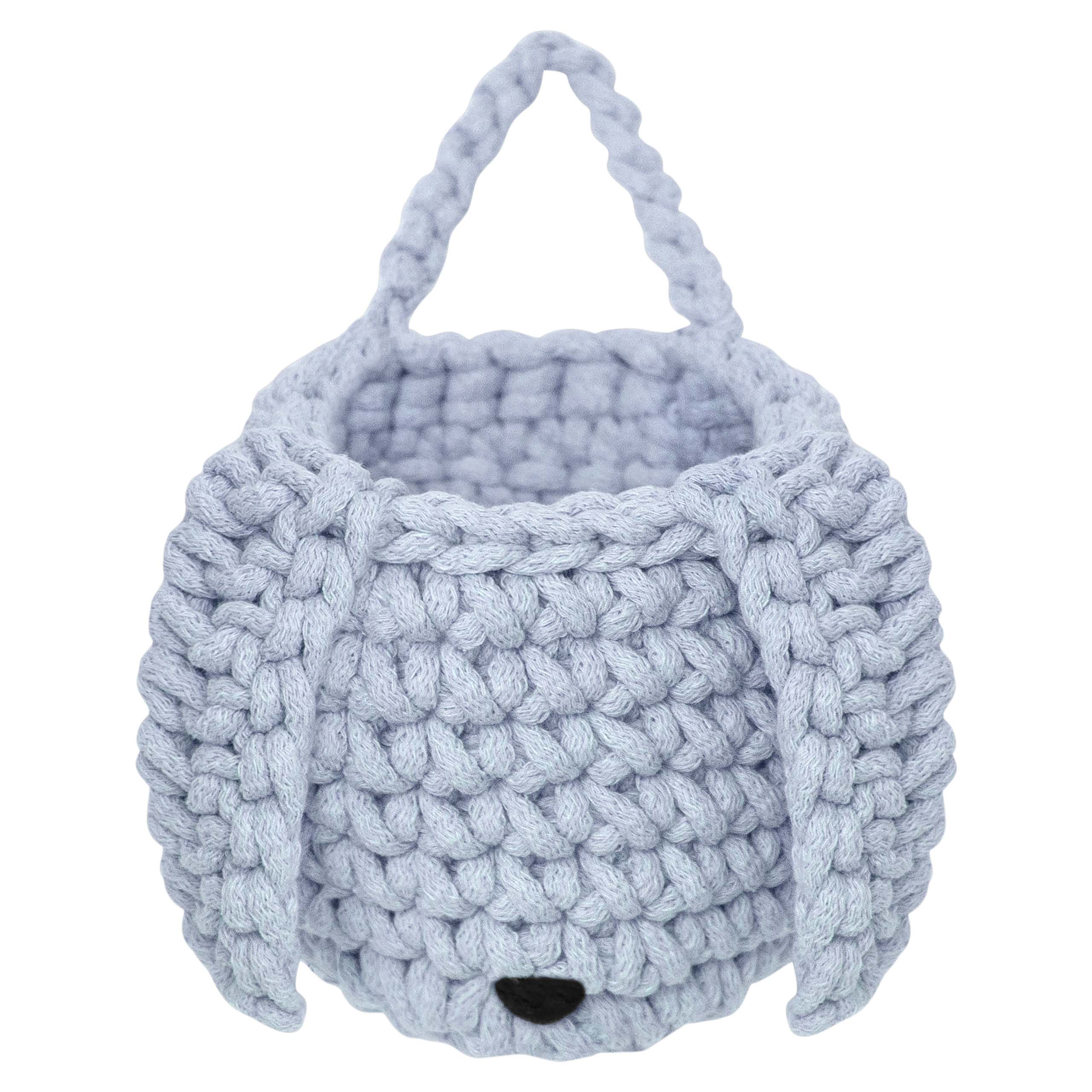 Crochet Bunny Basket - Baby Blue