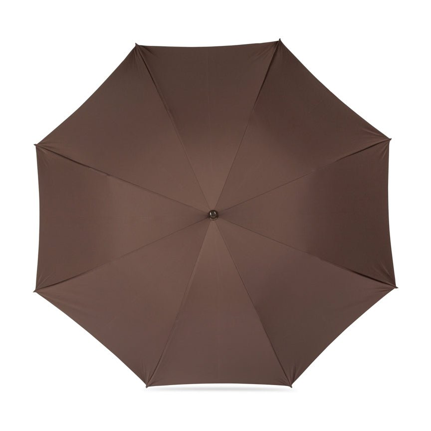 Brown umbrella on a white background