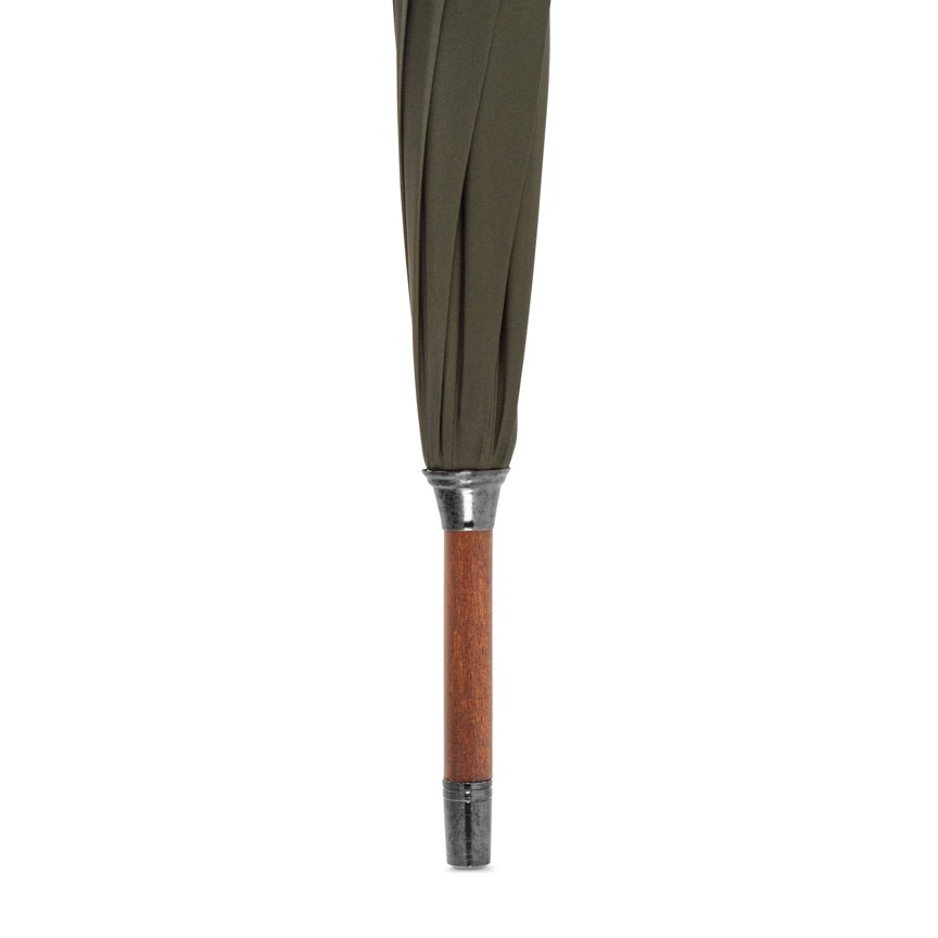 Umbrella with a wooden handle on a white background