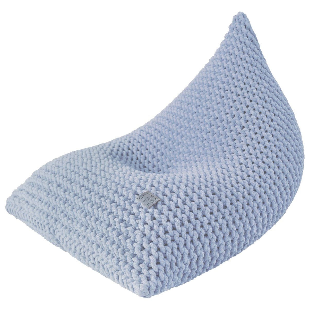Chunky Knitted Bean Bag - Pale Blue