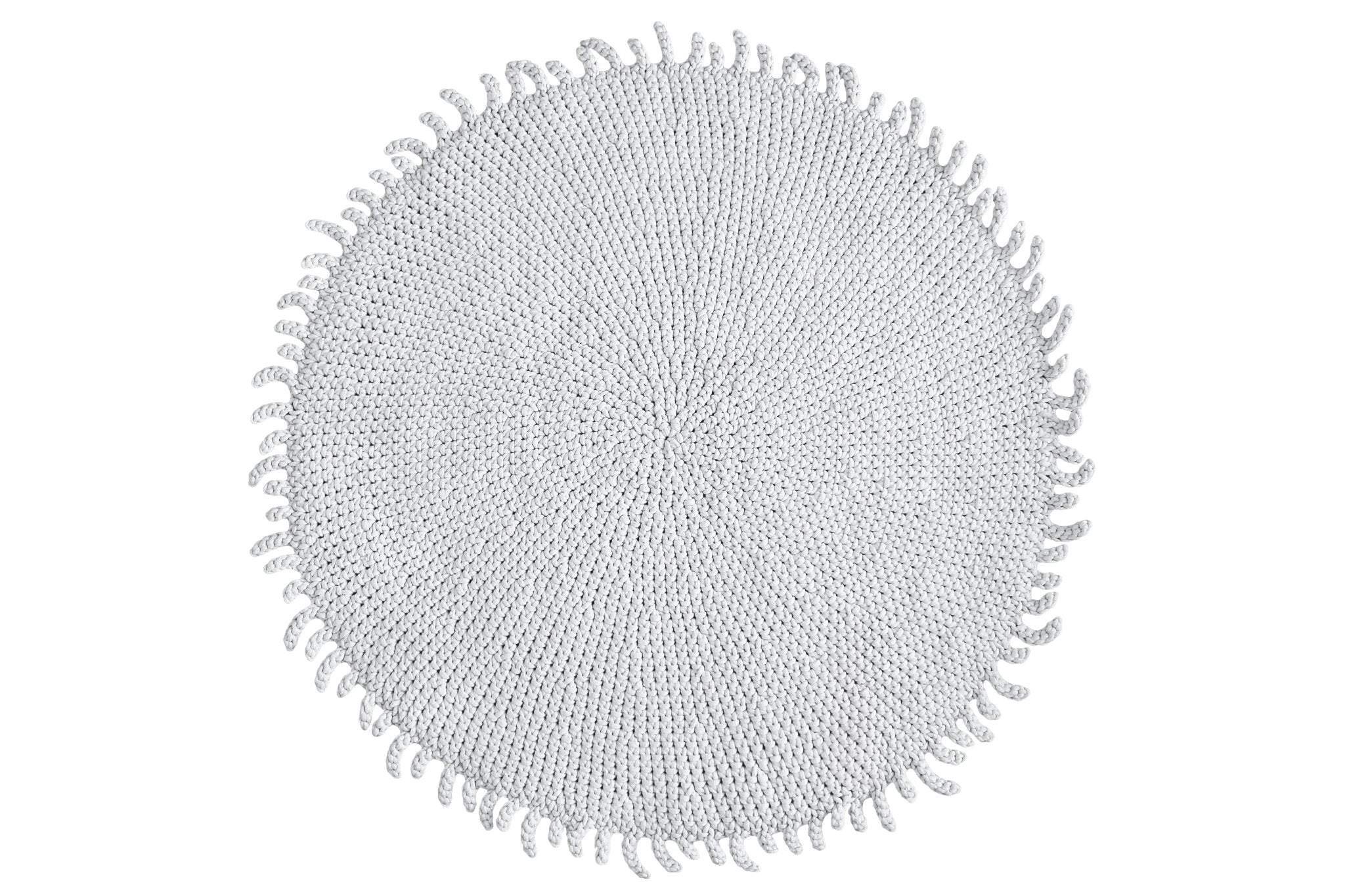 Crochet Rug Sun - Light Grey