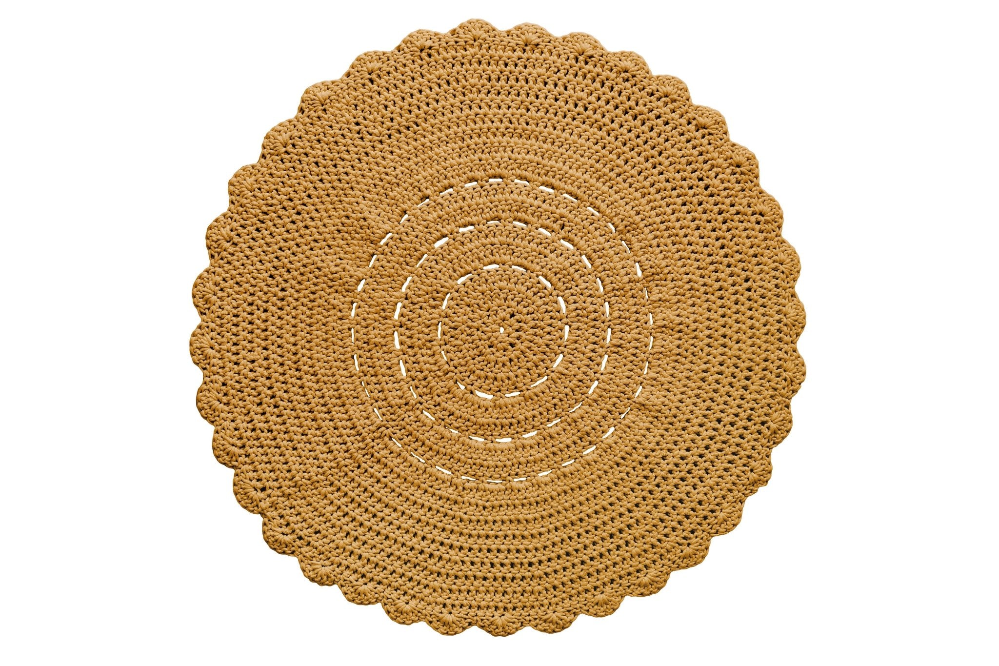 Crochet Doily Rug - Mustard